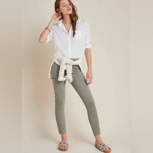 NWT Anthropologie Pants Size 29 Jefferson Moto Utility Trouser Cargo Sage Green